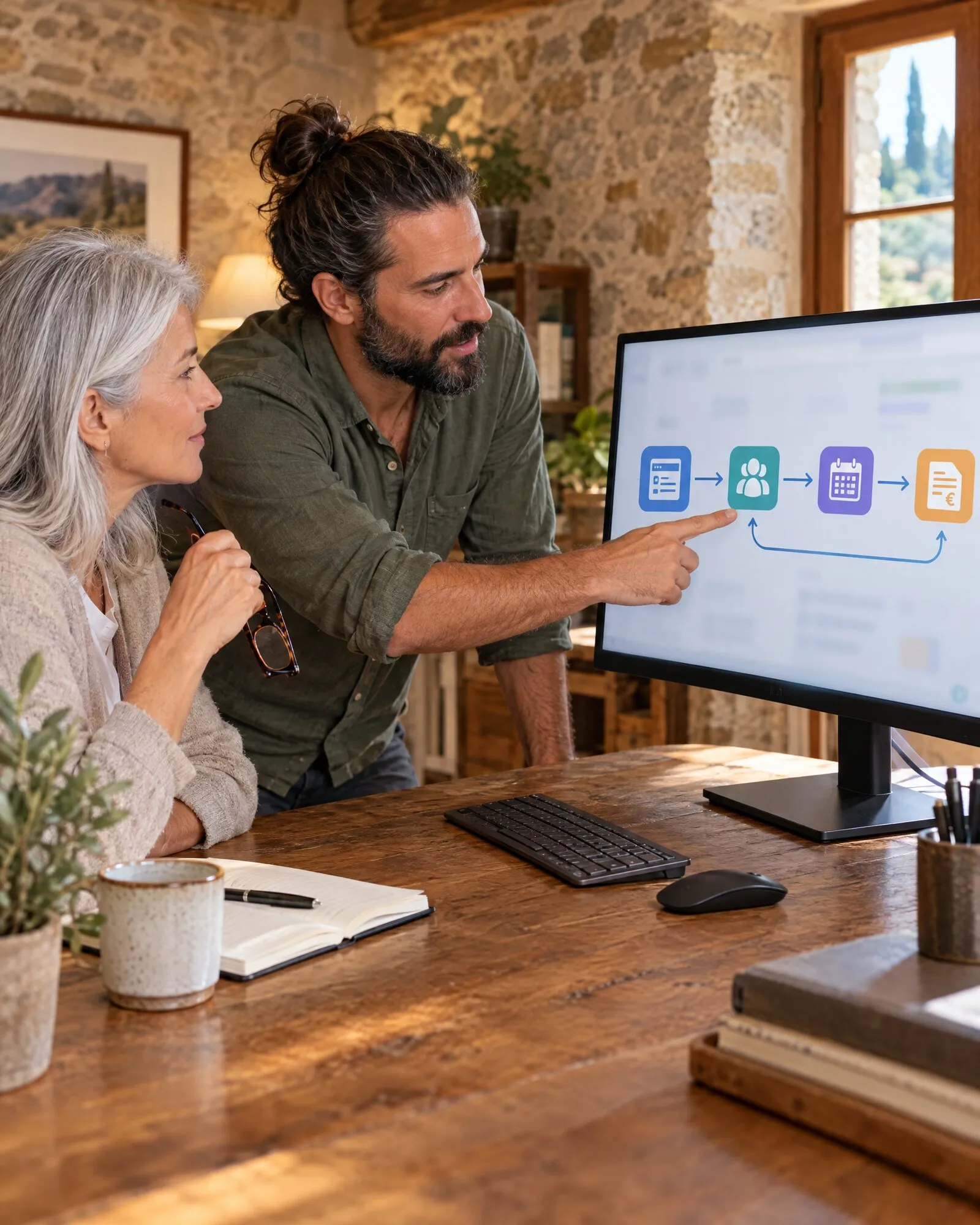 Flusso che collega modulo, CRM, calendario e fatturazione
