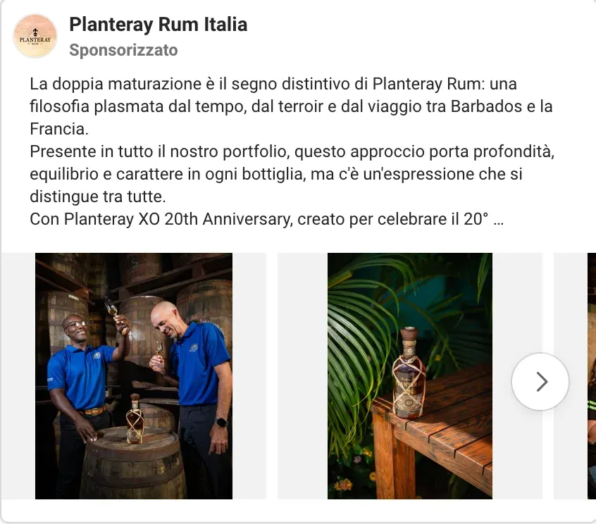 Inserzione di Planteray Rum Italia: la doppia maturazione e il Planteray XO 20th Anniversary