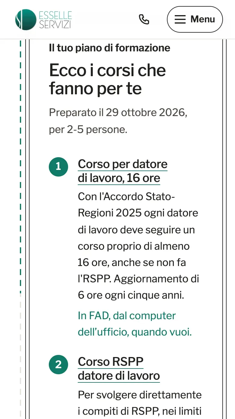 Il piano di formazione da telefono