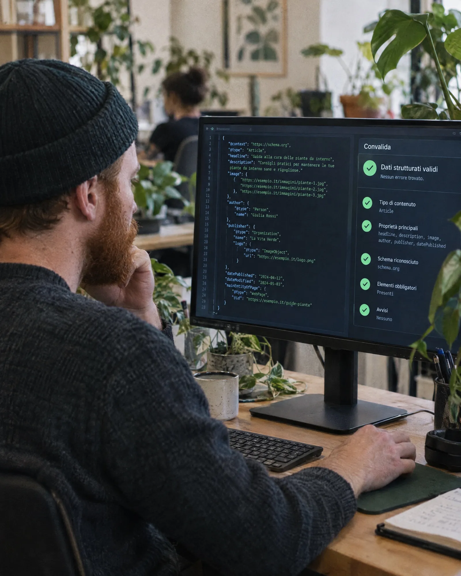 Dati strutturati JSON-LD nell'editor di codice