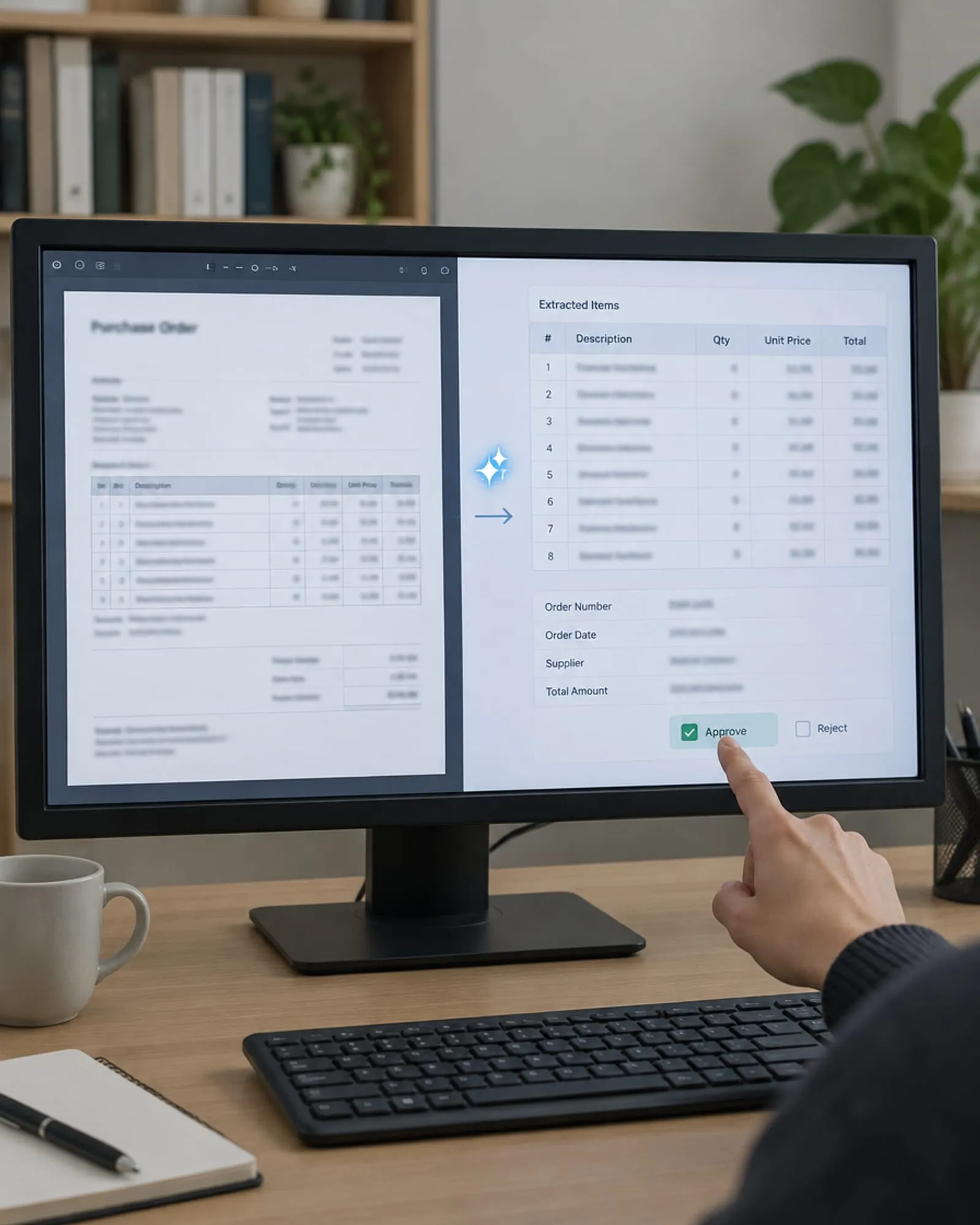 Ordine in PDF che diventa una riga ordinata del gestionale, con un controllo umano