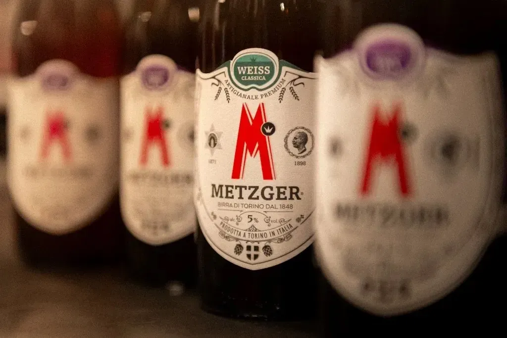 Le etichette delle birre Metzger 1848 da vicino