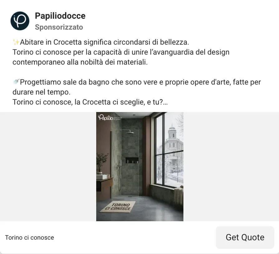 Inserzione di Papilio: Torino ci conosce, un bagno in Crocetta con la doccia walk-in