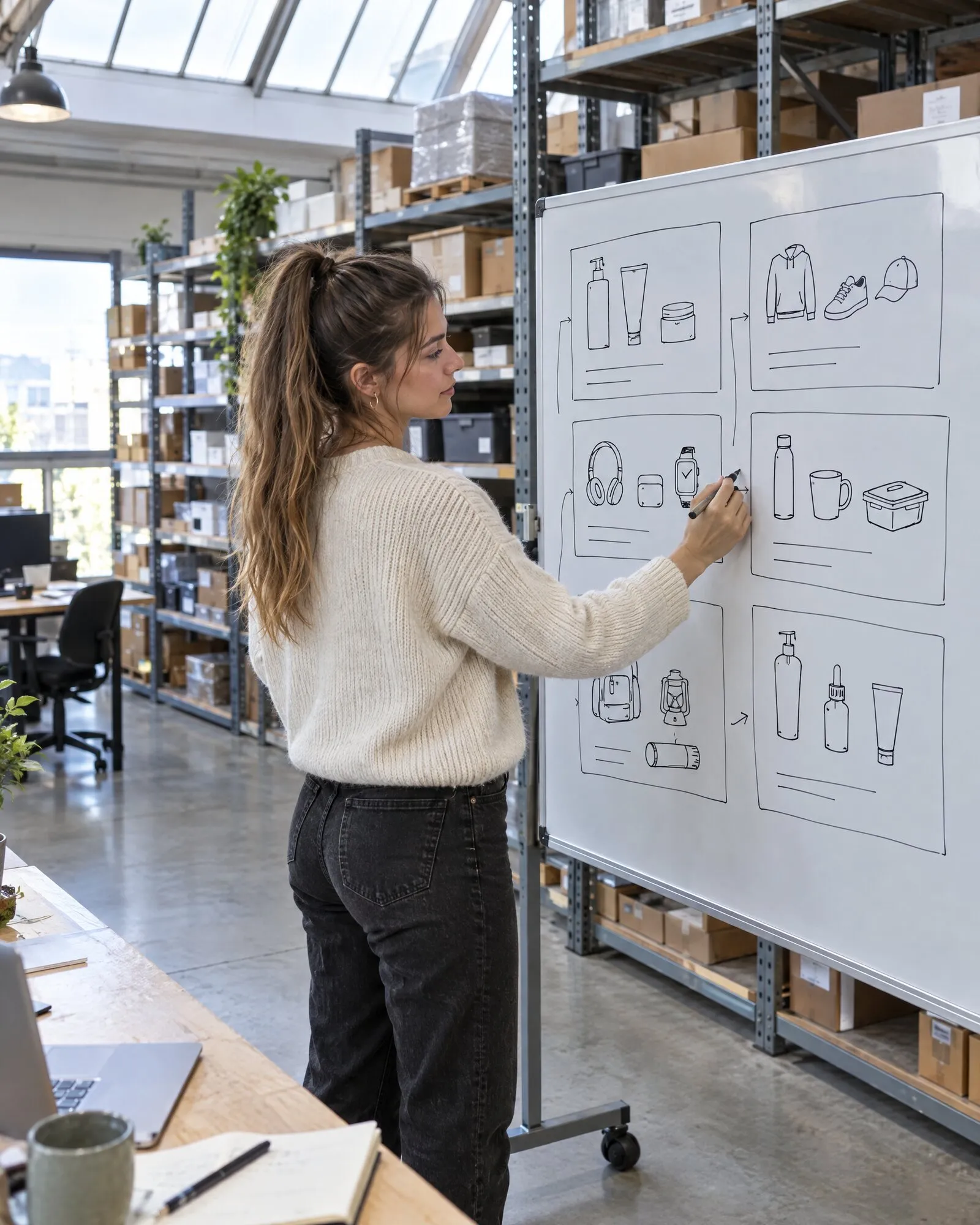 Gruppi di asset per linea di prodotto disegnati alla lavagna