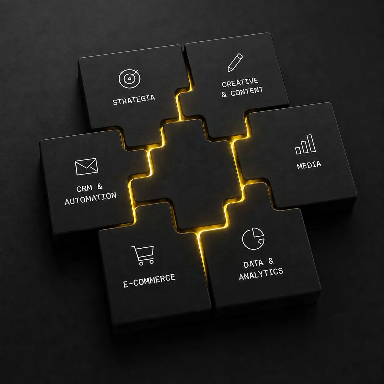 Tessere di un puzzle che si incastrano