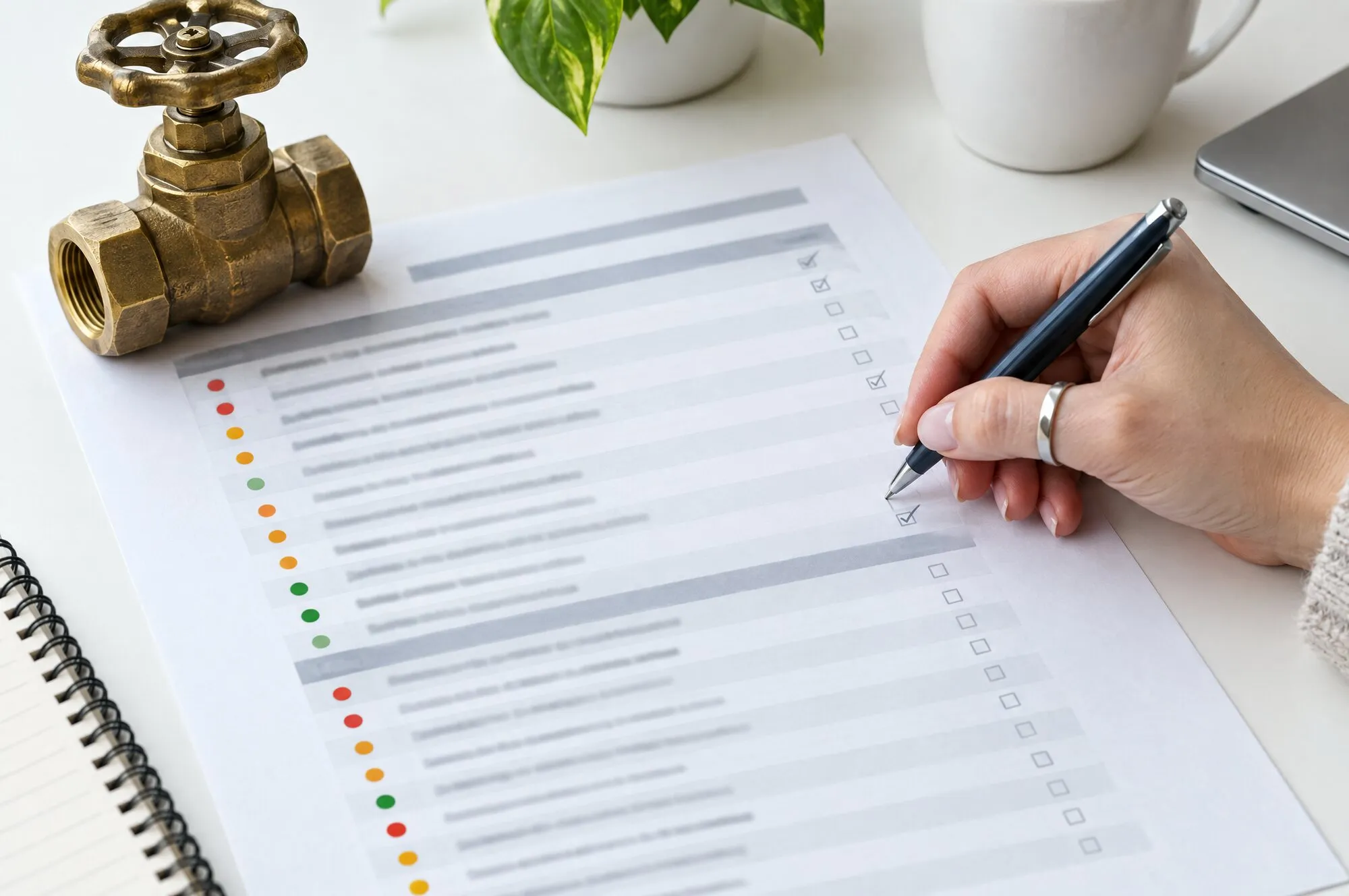 Pagina dell'audit tecnico con le priorità colorate