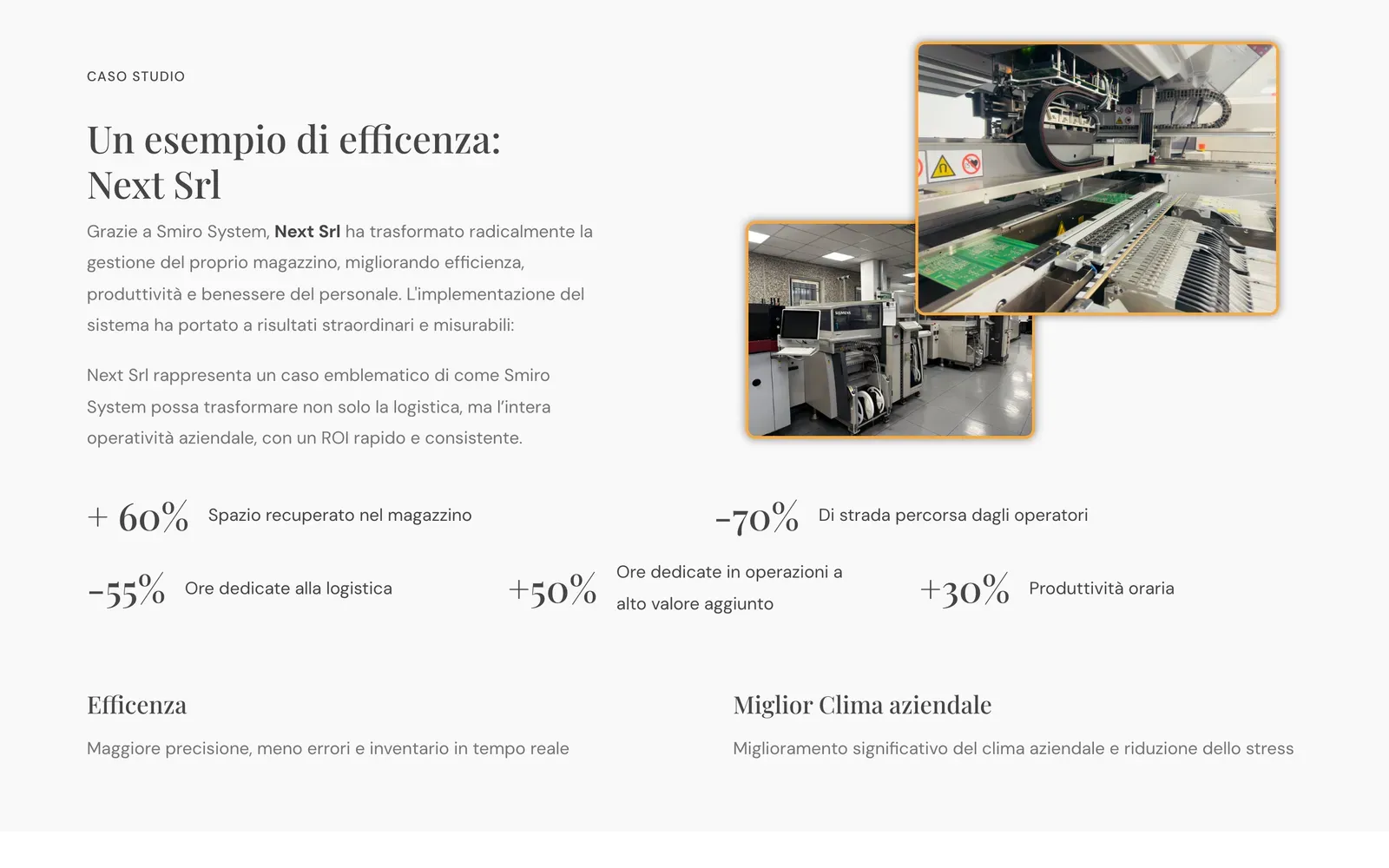 Il caso Next Srl con i numeri di spazio, strada percorsa e produttività