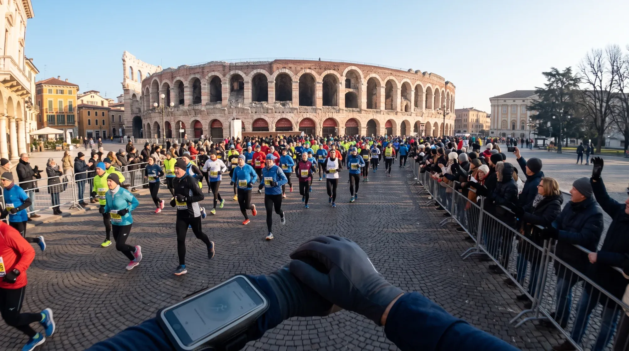 Una mezza maratona a Verona vista in prima persona, con l'Arena sullo sfondo