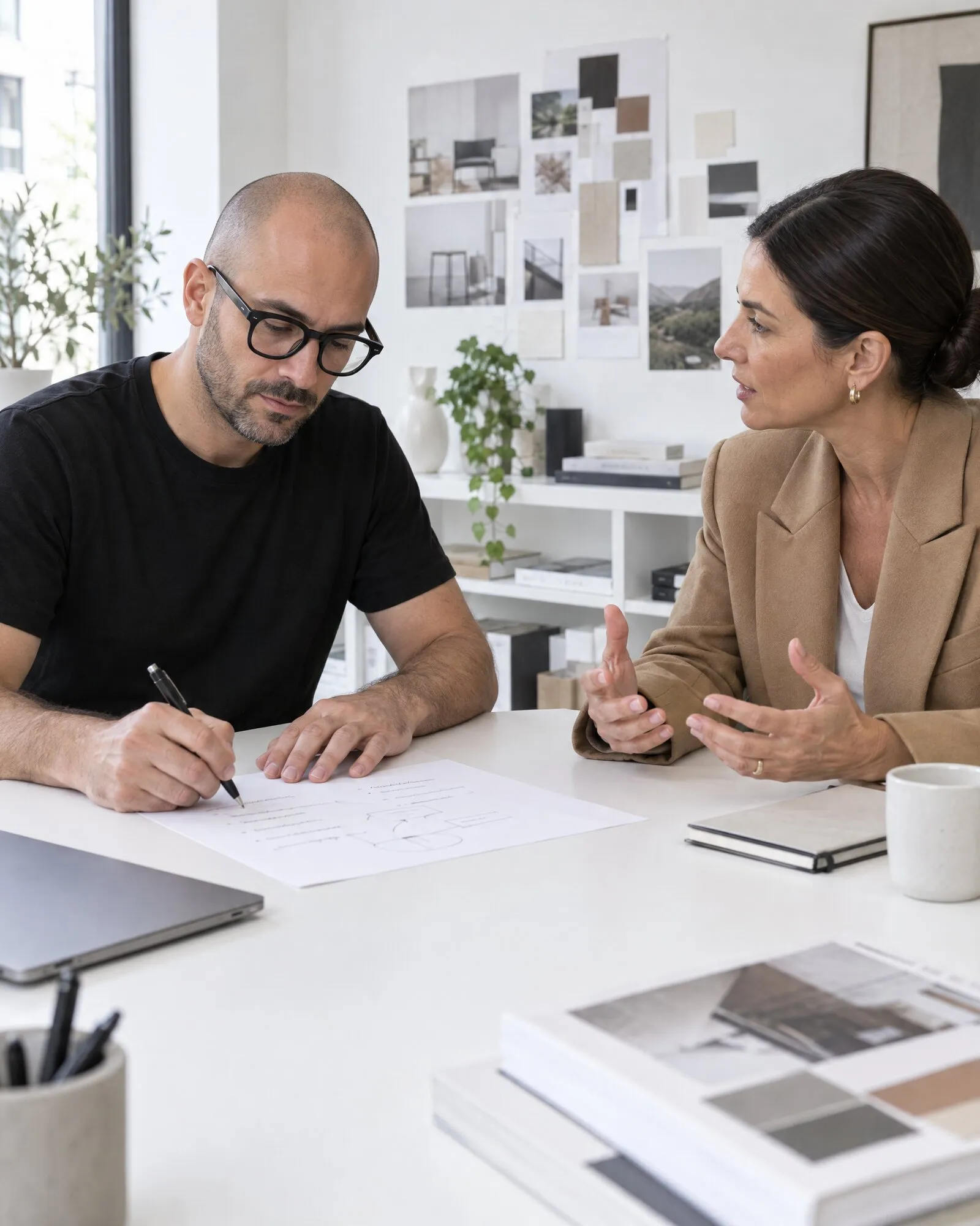 Primo incontro con il cliente, obiettivi del sito su un foglio
